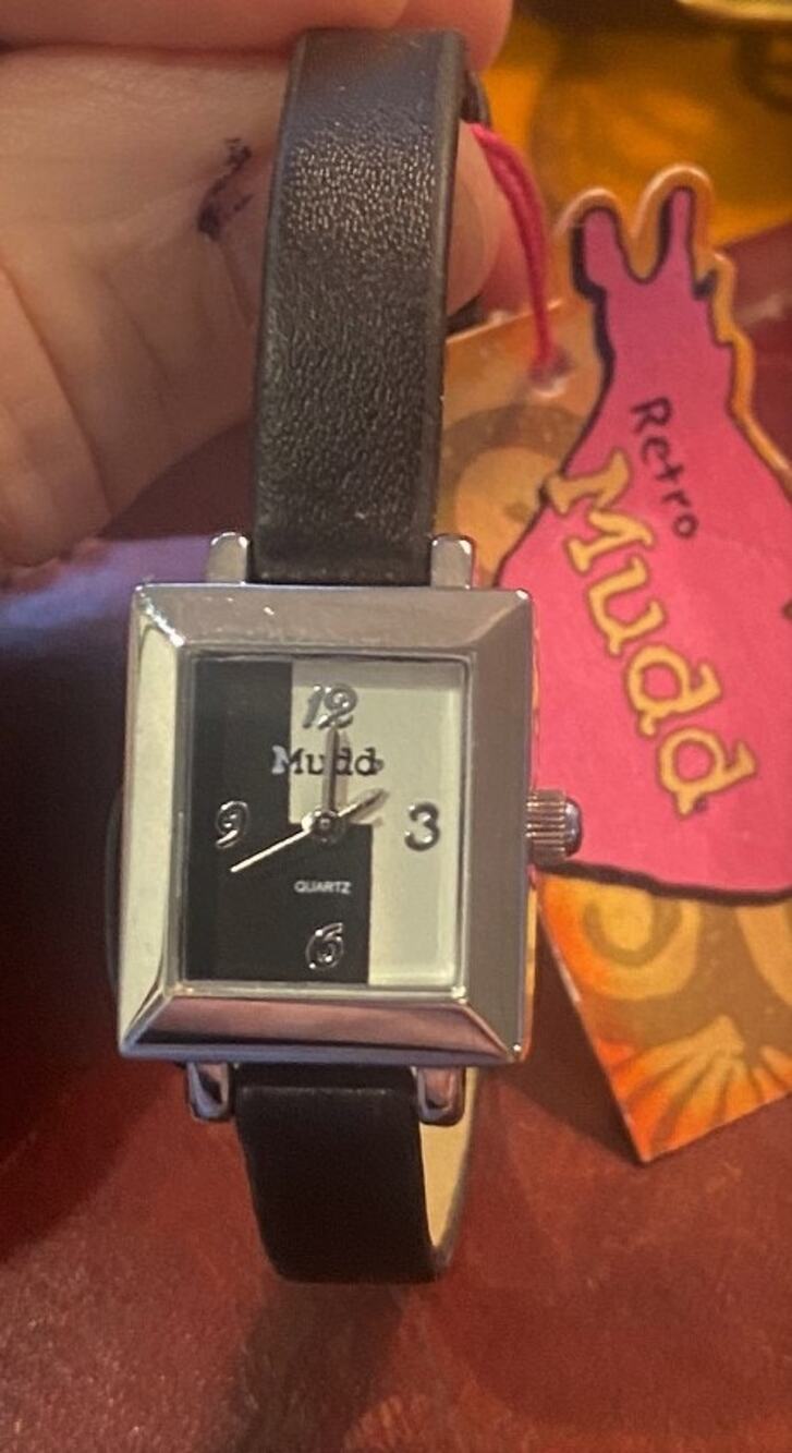 Women's 27mm Silver Tone Black and White Mudd Watch, NWT
